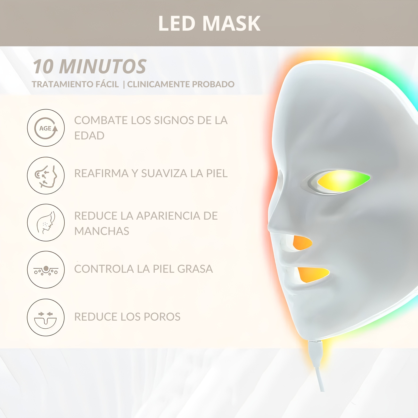 Máscara LED Rostro y Cuello